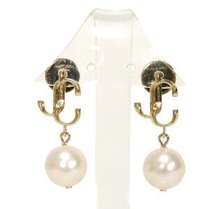 Jimmy Choo JC Pearl Swing Earrings, Brass, Nickel-Free, Butterfly Catch, Ivor...
